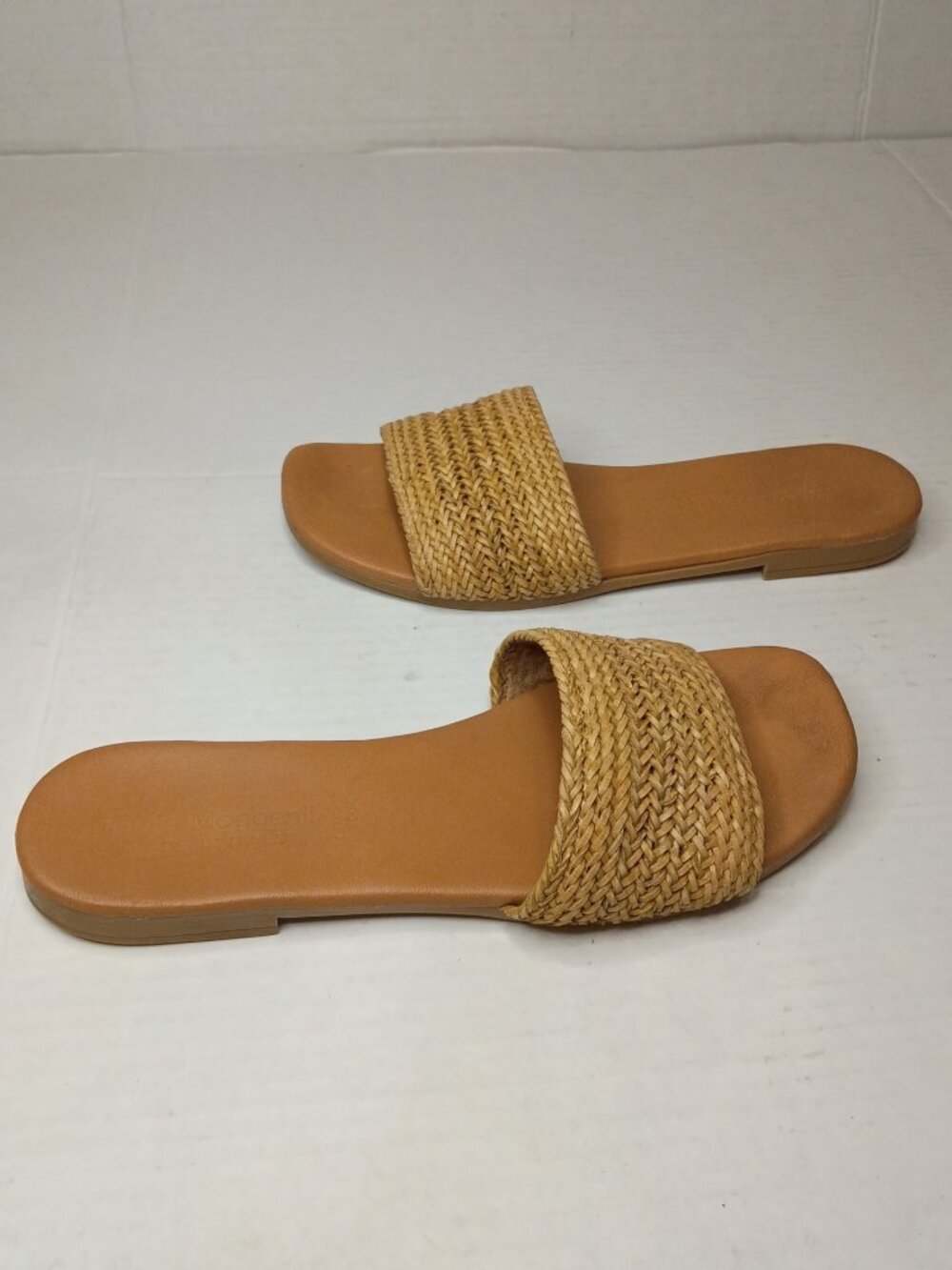 Fabio Maggenti Made in Italy Raffia Woven Slide Sandals Tan Women's Size 8–8.5 - Picture 4 of 9